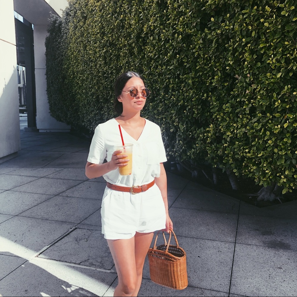 NEW:  Off White Button Down Crop Top - Picture 2 of 5